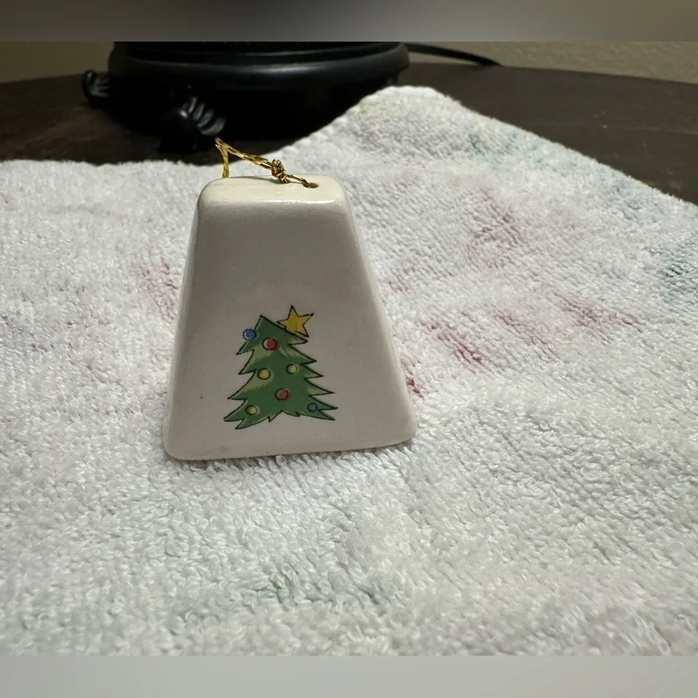 Christmas Tree Ceramic Bell Ornament